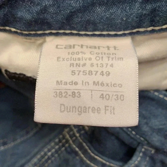 Carhartt Jeans Men’s 40/30 Dungaree Fit Carpenter Jeans - Picture 4 of 8